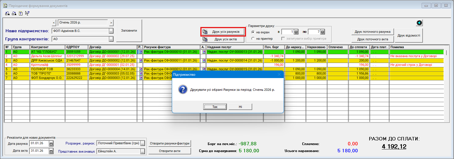Періодичне формування документів